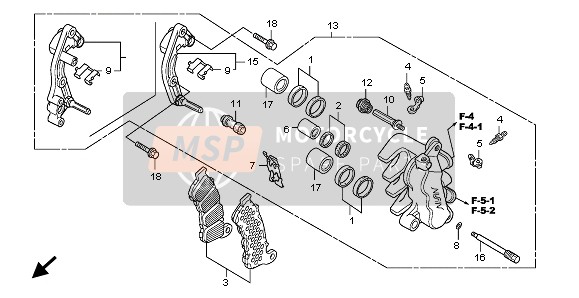 Honda FES150 2008 Pinza freno anteriore per un 2008 Honda FES150